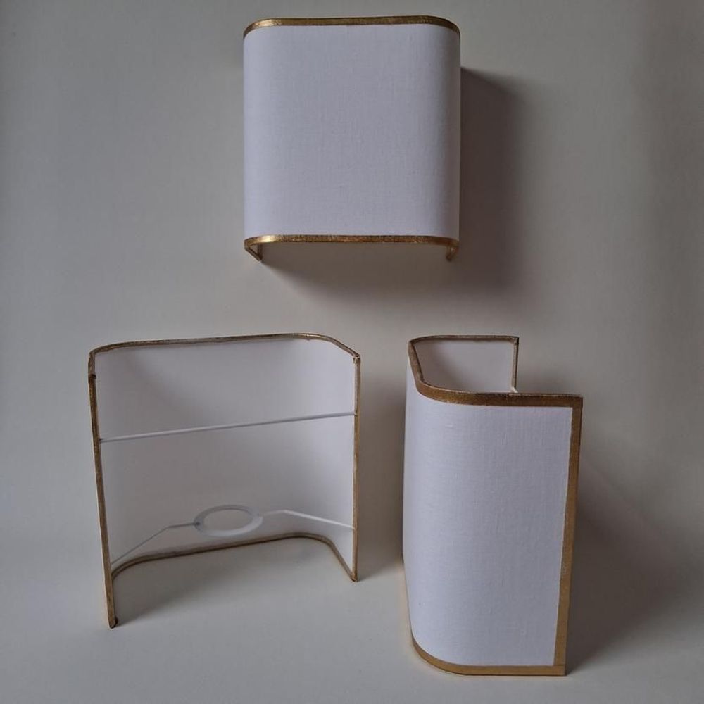 Wall lamps - Square white linen wall light | AUGUSTINE - CÔTE OUEST DÉCO - PRO