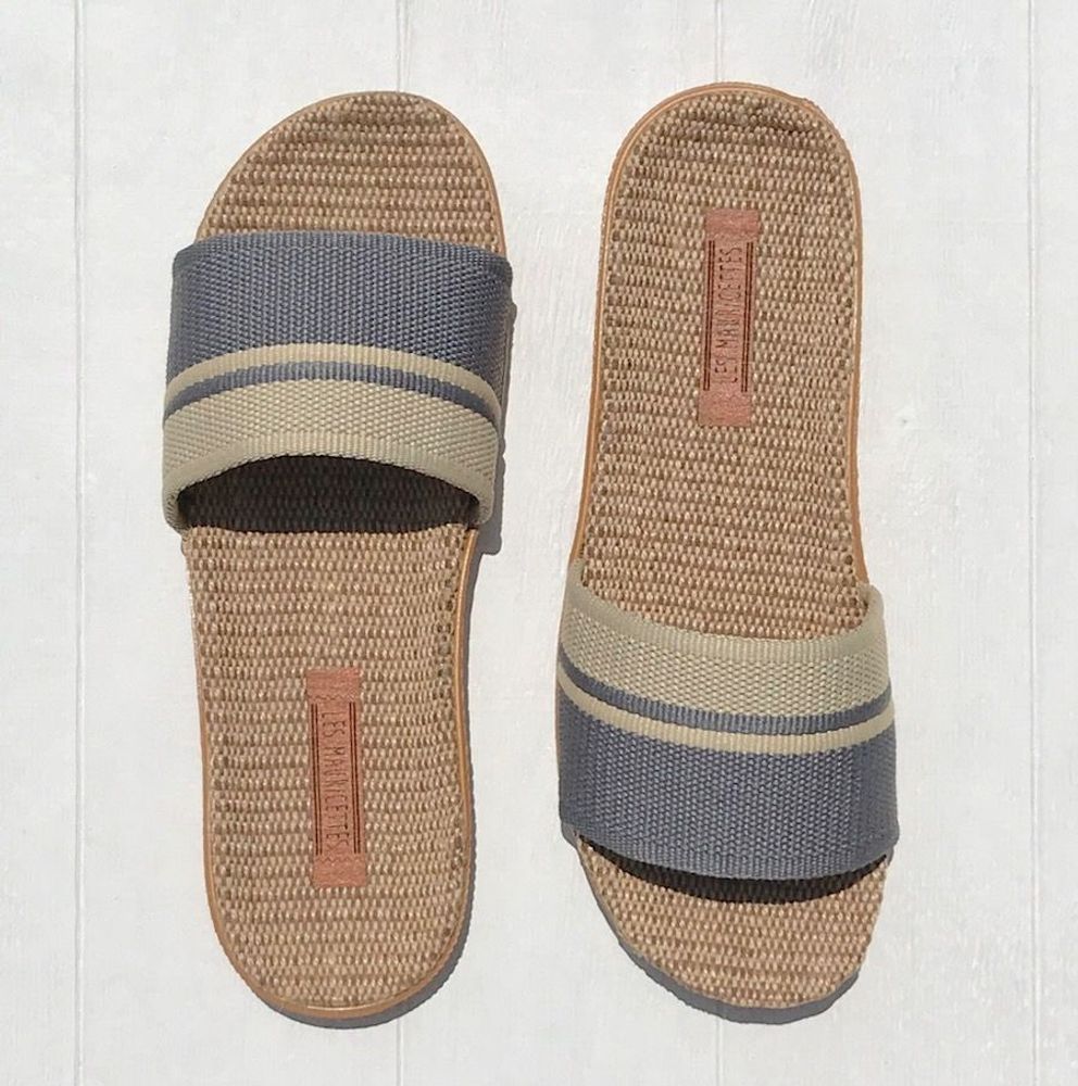 Homewear bien-être - Les Mauricettes de Georgette, claquettes ultra légères gris/beige - LES MAURICETTES
