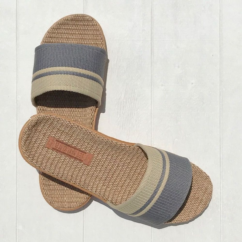Homewear bien-être - Les Mauricettes de Georgette, claquettes ultra légères gris/beige - LES MAURICETTES