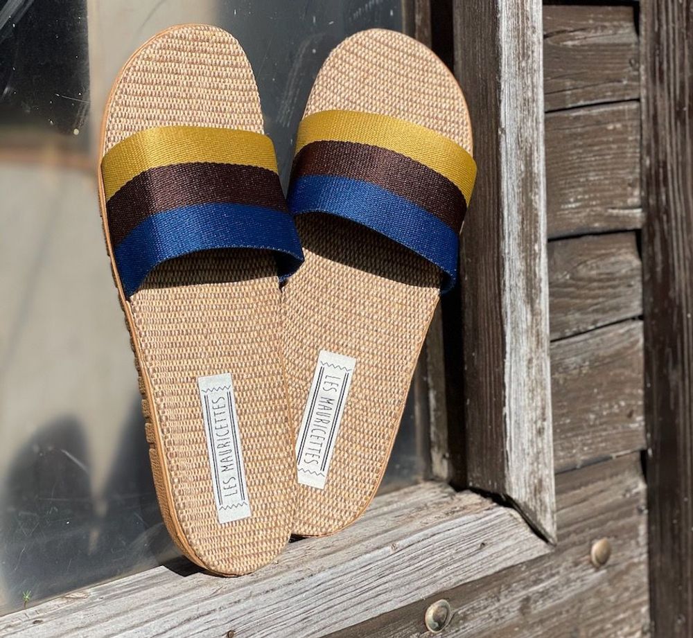 Homewear bien-être - Les Mauricettes de Léonie, claquettes rayées très légères - LES MAURICETTES