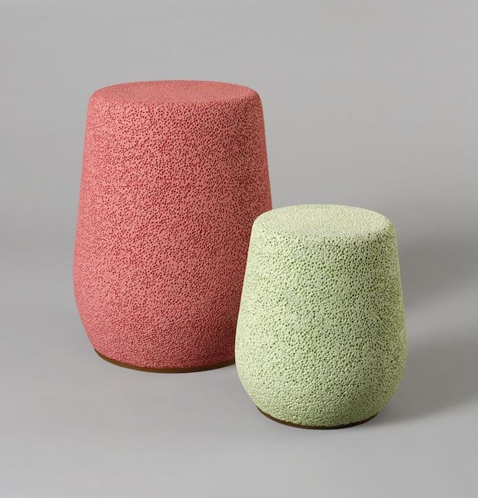 Tables de jardin - Tabouret et Table d'appoint 'Lightweight Porcelain' de Djim Berger - GALERIE BSL