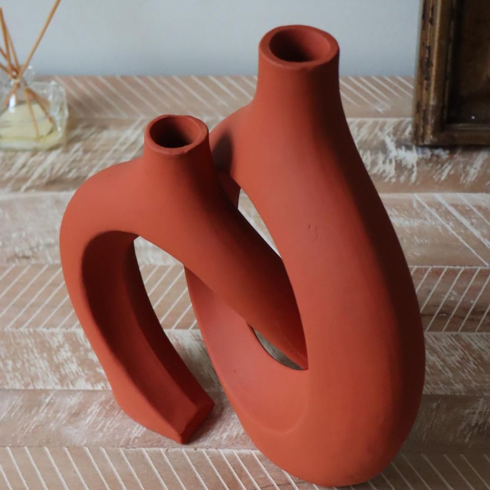 Vases - Le Duo de Vases Enlacés Ksar - Terracotta - MAISON MARMOL