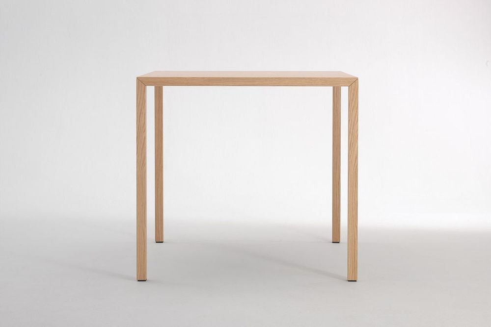 Tables Salle à Manger - Table fixe X_LIGHT 80/80 cm en bois et pieds en métal plaqué chêne - I.T.F. DESIGN SRL