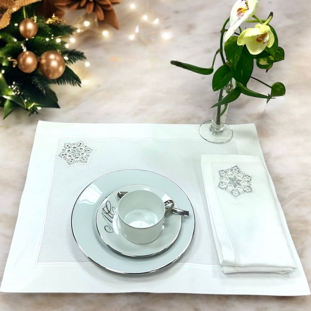 Table linen - Mod. Cristalli di Neve - MAISON CLAIRE