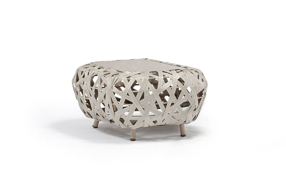 Lawn sofas - CURL square garden coffee table - COUTURE JARDIN
