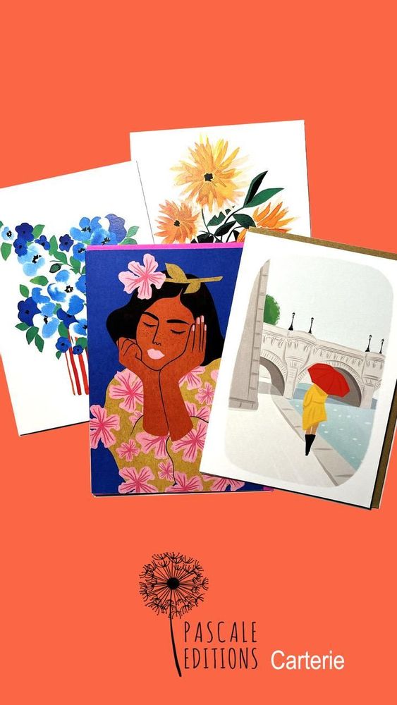 Stationery - Cartes doubles five dollars - PASCALE EDITIONS