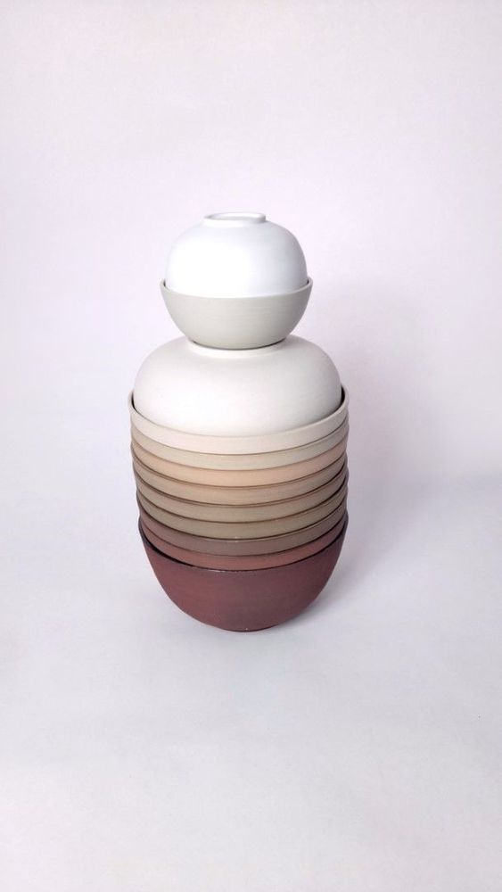 Ceramic - Hybrid table service for 8 people. Sunrise model - EMMANUELLE MUSSET