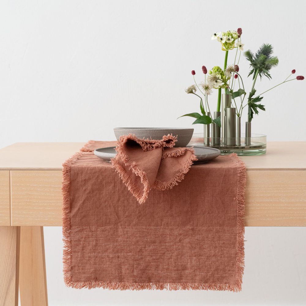 Table cloths - Washed Table linen Mocha, Pantone 2025 colour - LINENME