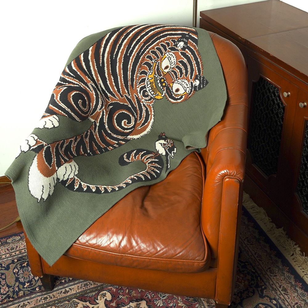 Affiches - Tigre et pie (vert) - BON`EE(LIVING ART BRAND)