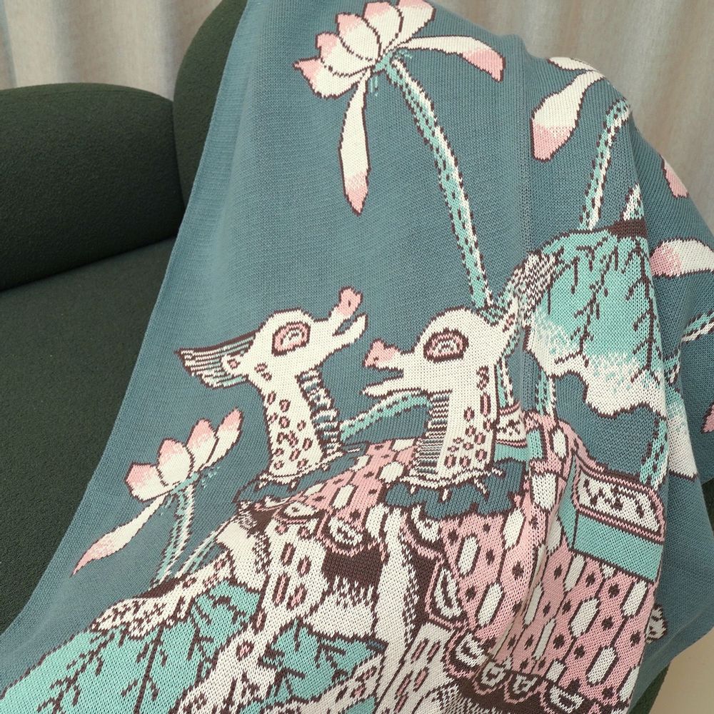 Throw blankets - Smile longevity symbol(Turtles) - BON`EE