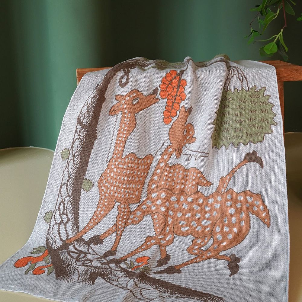 Throw blankets - Smile longevity symbol(Deer) - BON`EE
