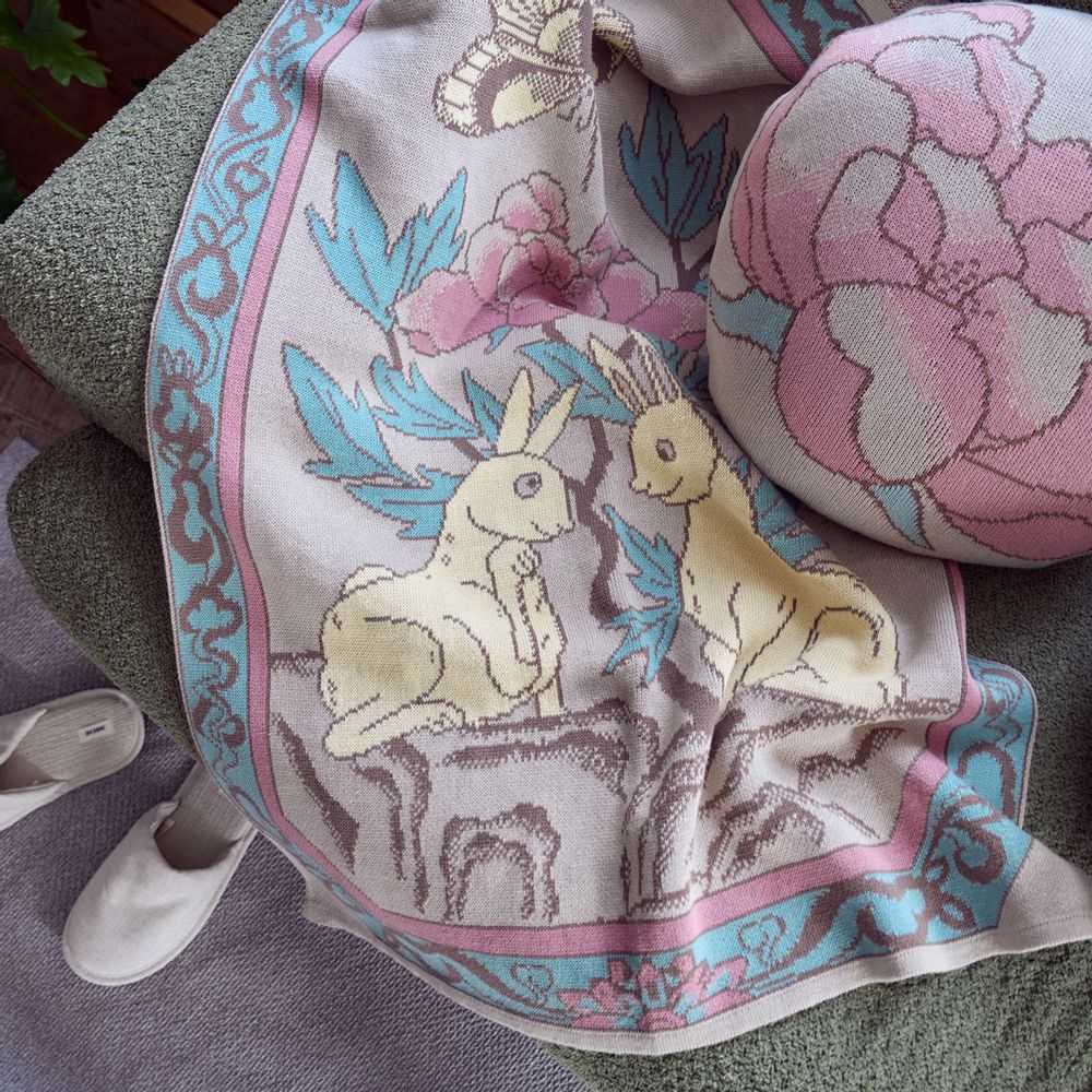 Throw blankets - Rabbit couple - BON`EE