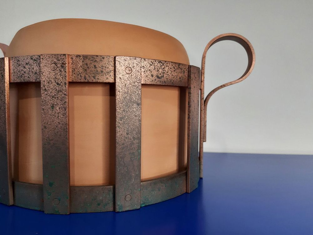 Vases - Vase in terracotta and matt oxidized copper - VALENTINA DE CAROLIS