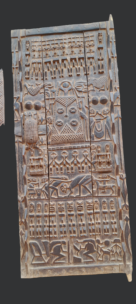Sculptures, statuettes et miniatures - Grande porte Dogon en bois - QUINTESSENCE AFRICAINE