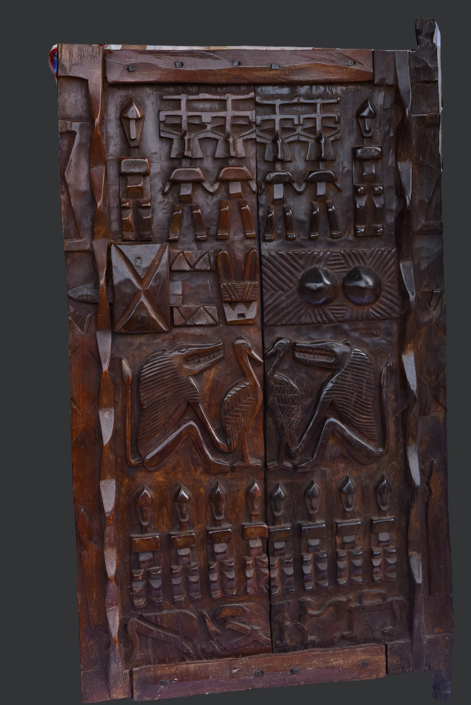 Sculptures, statuettes and miniatures - Large wooden Dogon door, Mali - QUINTESSENCE AFRICAINE