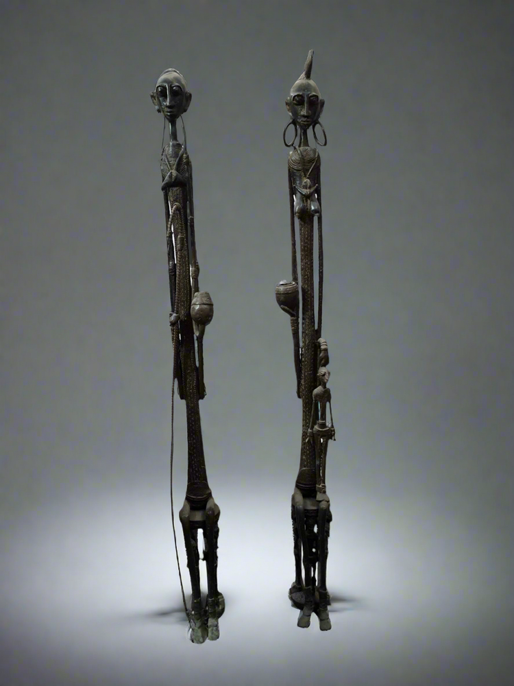 Sculptures, statuettes et miniatures - Couple primordial Dogon en bronze - QUINTESSENCE AFRICAINE