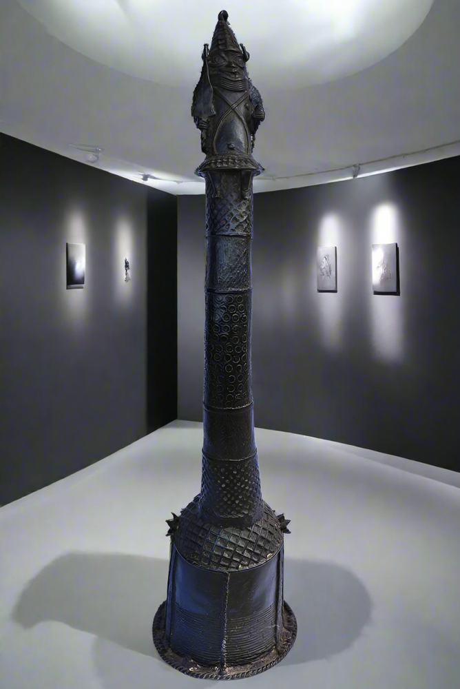 Sculptures, statuettes et miniatures - Paire De Defenses En Bronze Olifant- Ife - QUINTESSENCE AFRICAINE