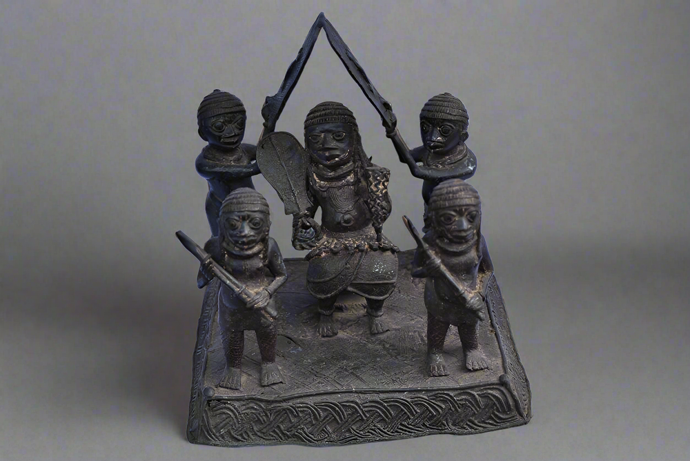 Sculptures, statuettes et miniatures - Fresque royale 3D Plaque de palais en bronze XXL - QUINTESSENCE AFRICAINE