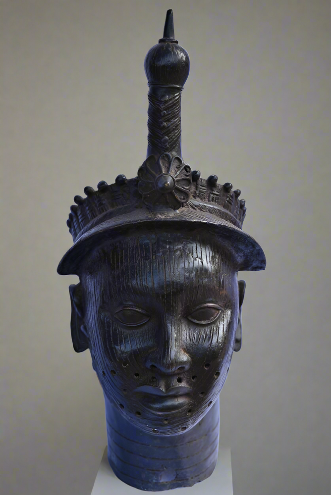Sculptures, statuettes et miniatures - Tete Commemorative Oba En Bronze - Ife - Bini Edo - QUINTESSENCE AFRICAINE