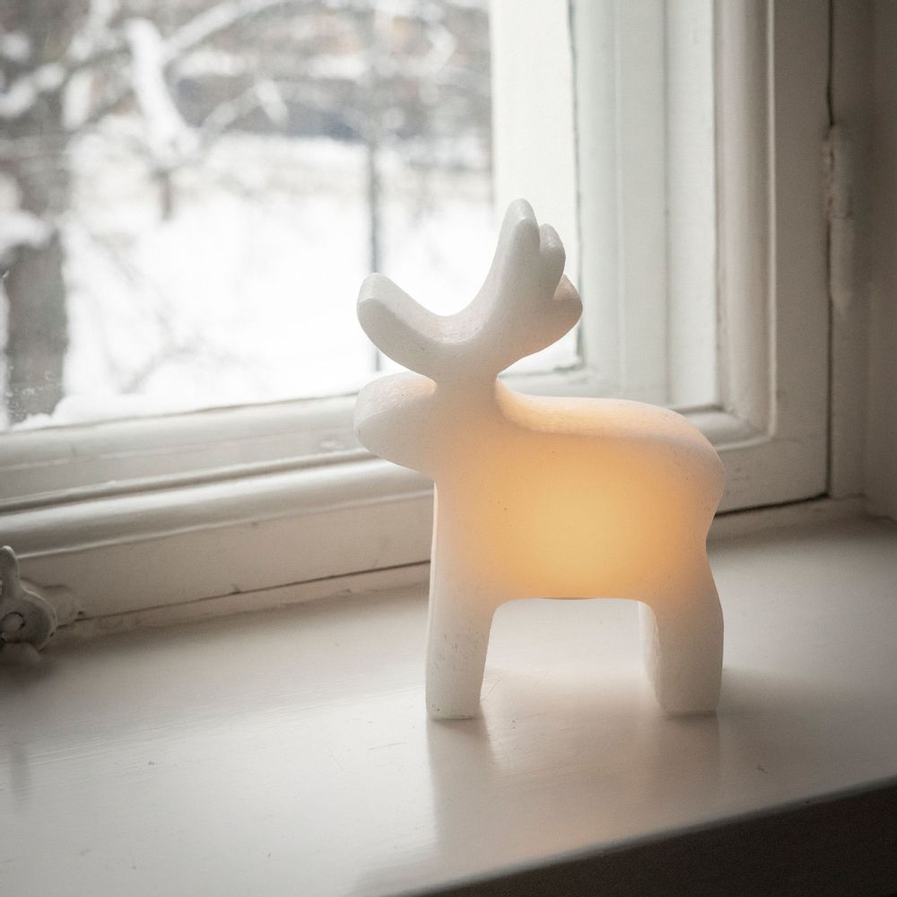 Potholders - Saaga Led-reindeer White 15x20x7 cm - PENTIK
