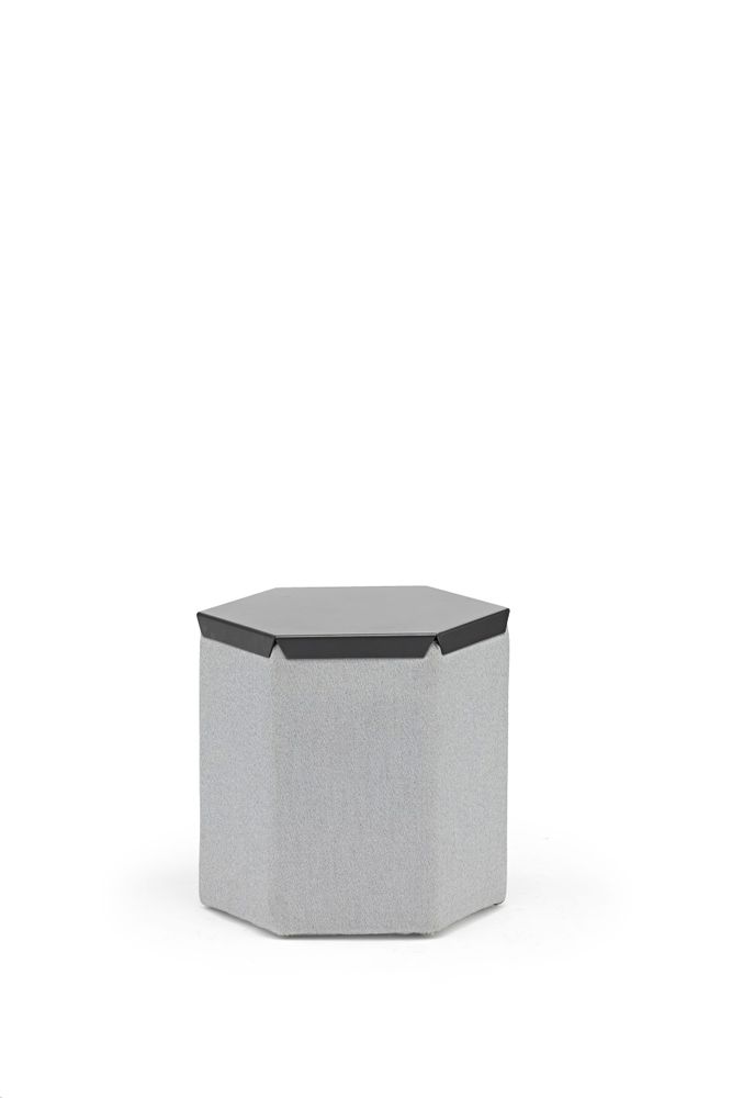Outdoor decorative accessories - Pouf/side table with HEX top - COUTURE JARDIN