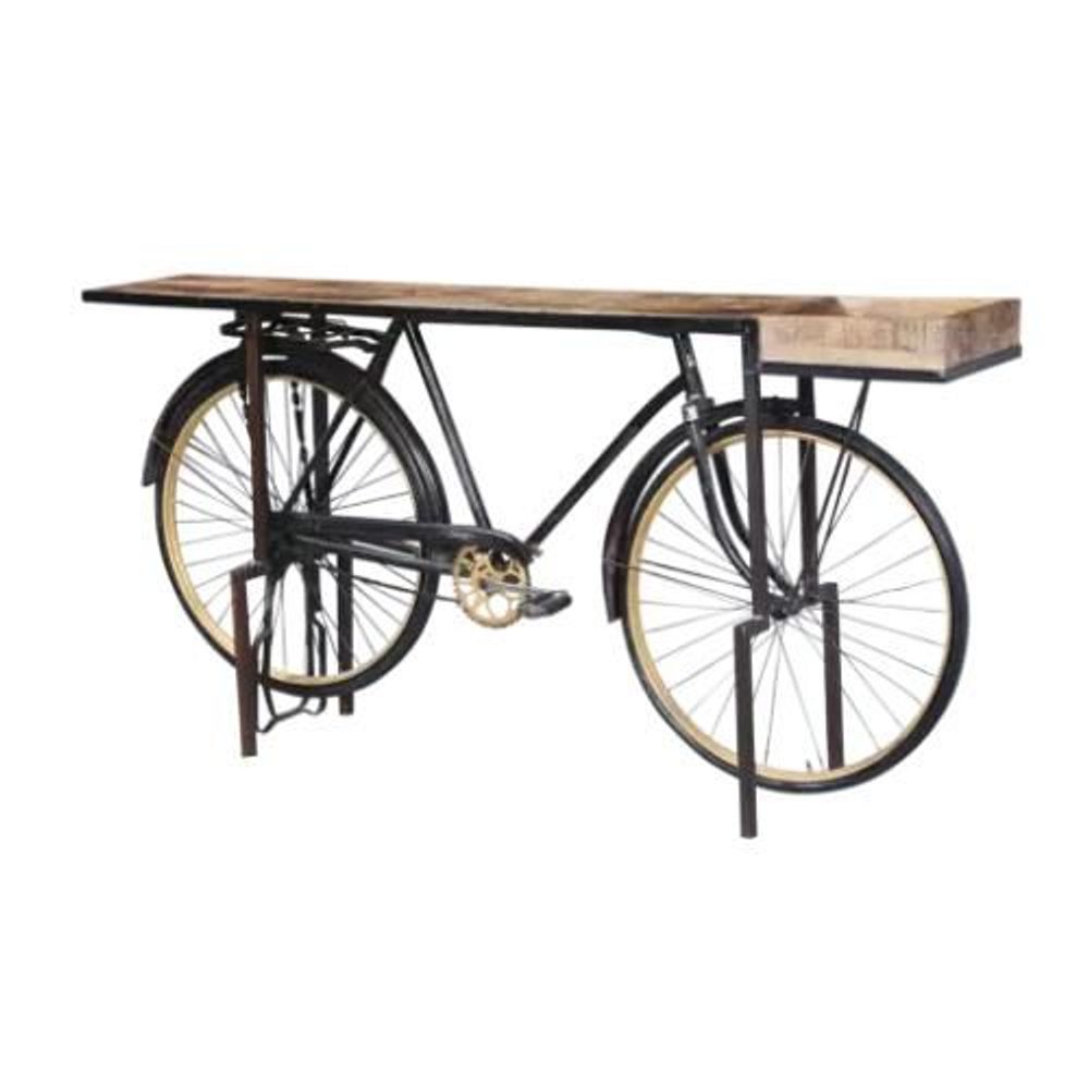 Design objects - Wood And Metal Bicycle Console Table - GRAND DÉCOR