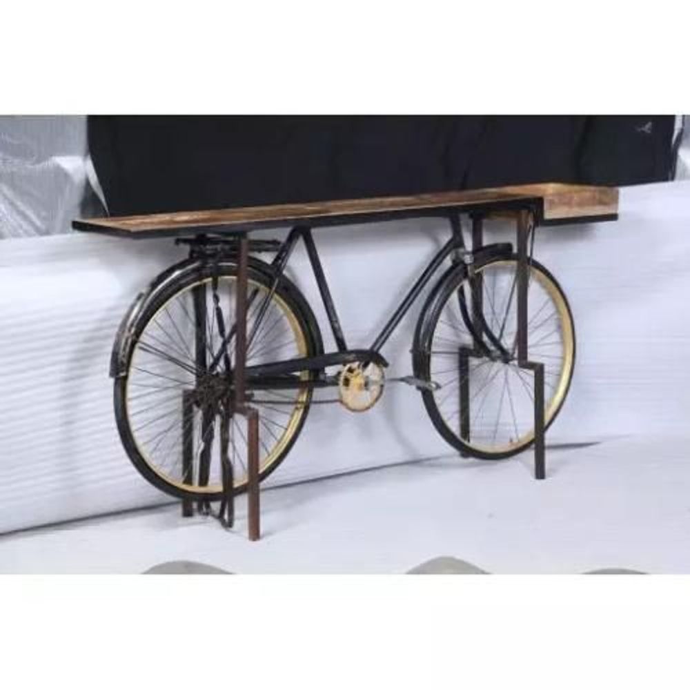 Design objects - Wood And Metal Bicycle Console Table - GRAND DÉCOR