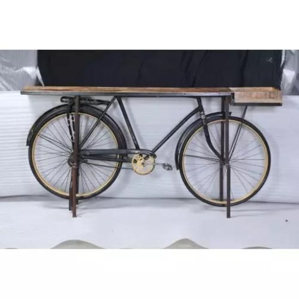 Design objects - Wood And Metal Bicycle Console Table - GRAND DÉCOR