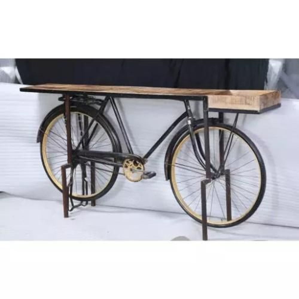 Design objects - Wood And Metal Bicycle Console Table - GRAND DÉCOR