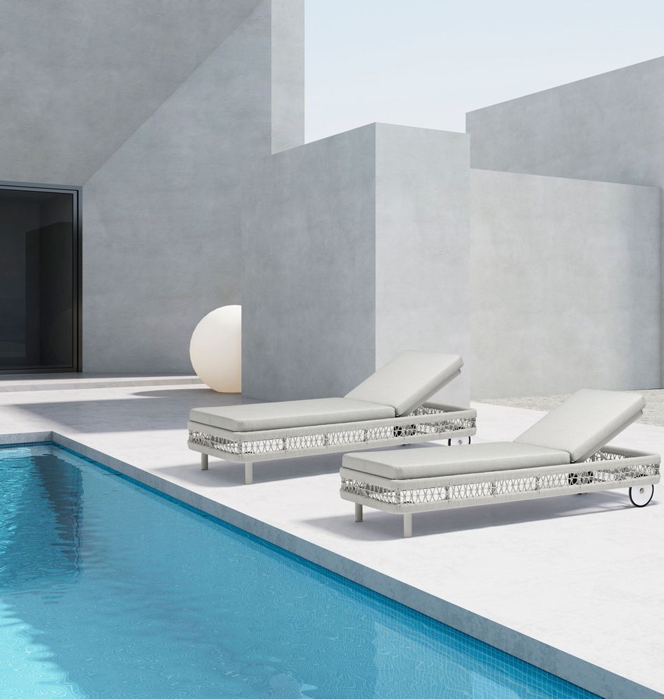 Deck chairs - CLUB sun lounger - COUTURE JARDIN