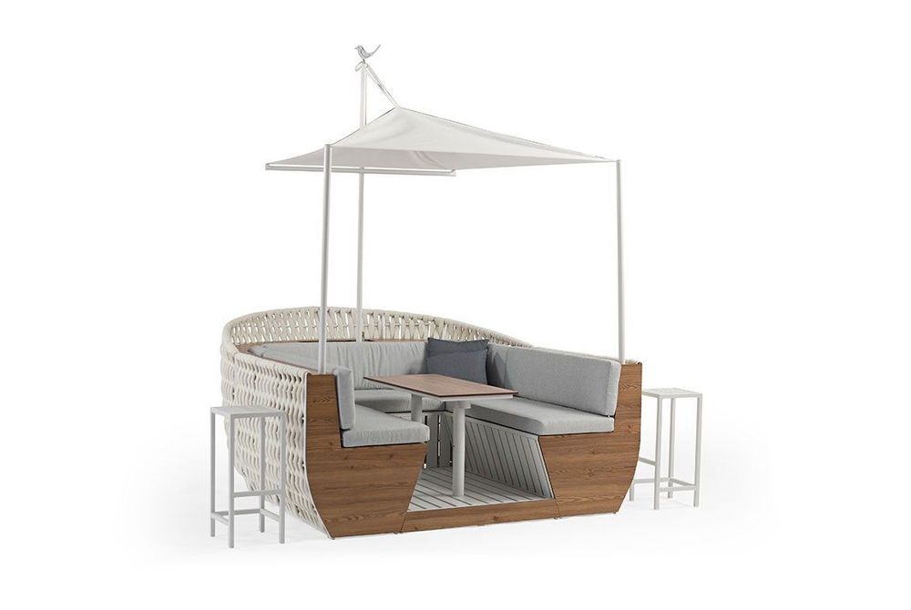 Lawn tables - CRUISE boat-shaped dining set - COUTURE JARDIN