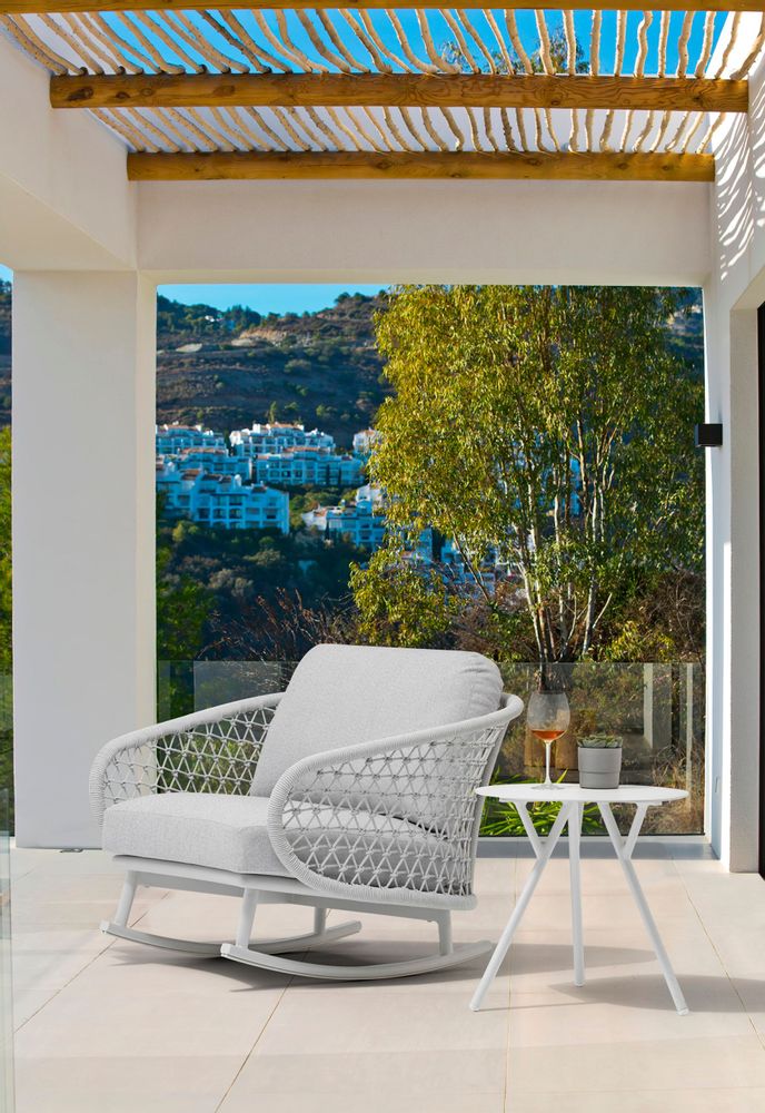 Lawn armchairs - CUDDLE rocking chair - COUTURE JARDIN