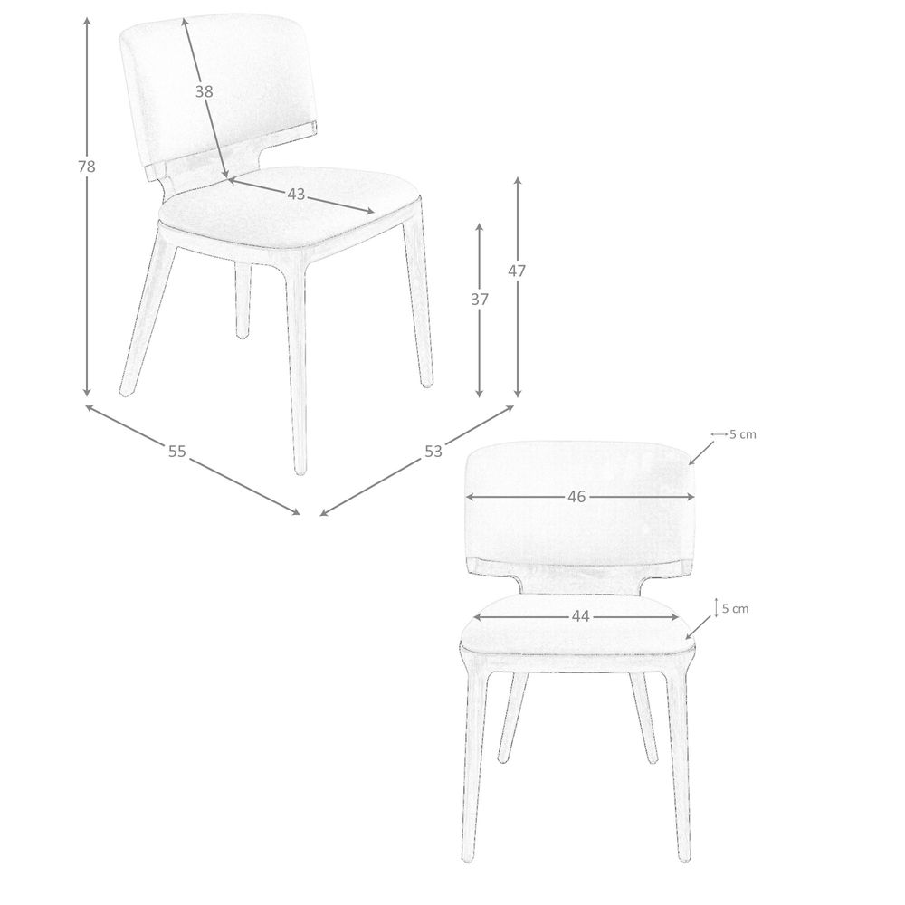 Chairs - Light grey fabric chair - ANGEL CERDÁ