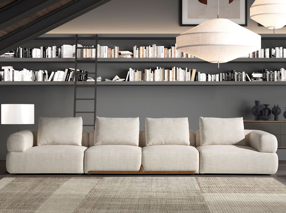 Sofas - 4 seater sofa in beige fabric - ANGEL CERDÁ