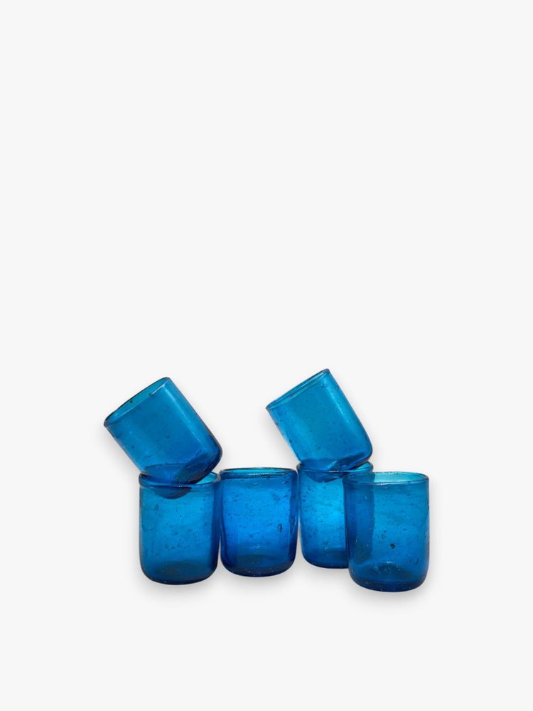 Glass - Set of 6 2cl Shots – Recycled Glass, blown with Unmatched details - MAISON ZOE