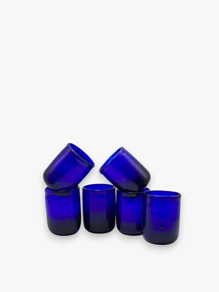 Glass - Set of 6 2cl Shots – Recycled Glass, blown with Unmatched details - MAISON ZOE