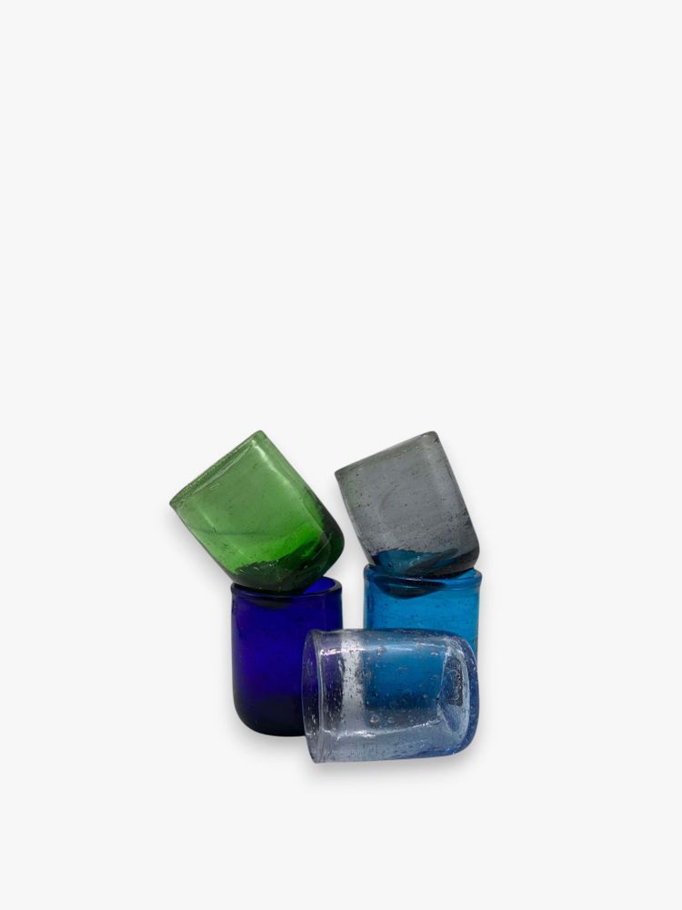 Glass - Set of 6 2cl Shots – Recycled Glass, blown with Unmatched details - MAISON ZOE