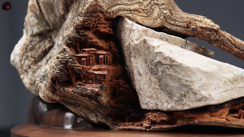 Unique pieces - Wood sculpture wrapped in stone - MÙ STUDIO