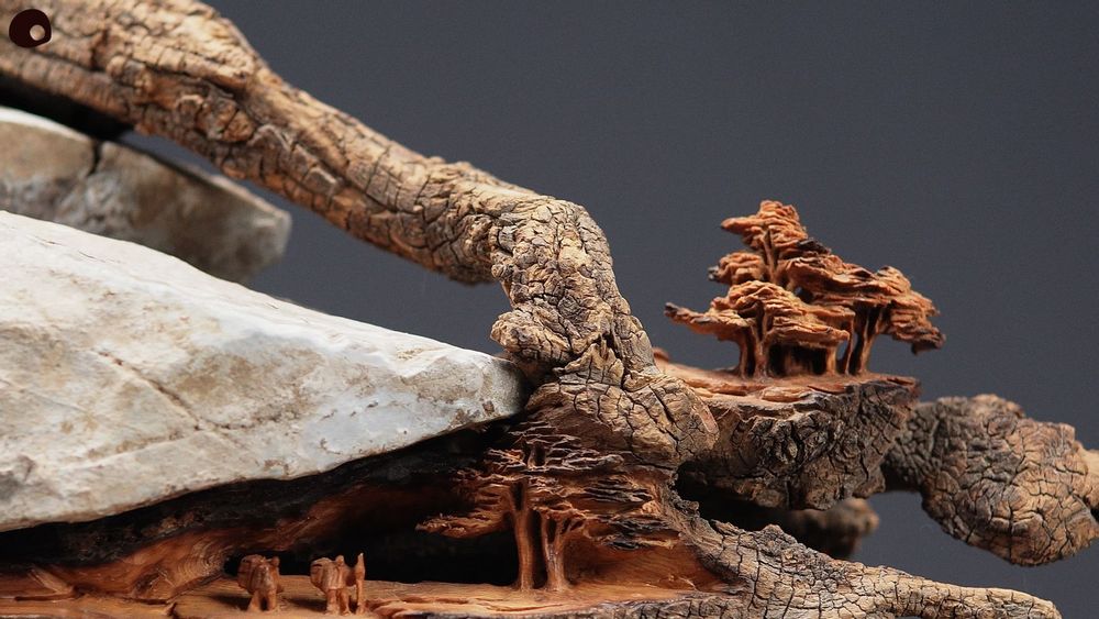 Unique pieces - Wood sculpture wrapped in stone - MÙ STUDIO