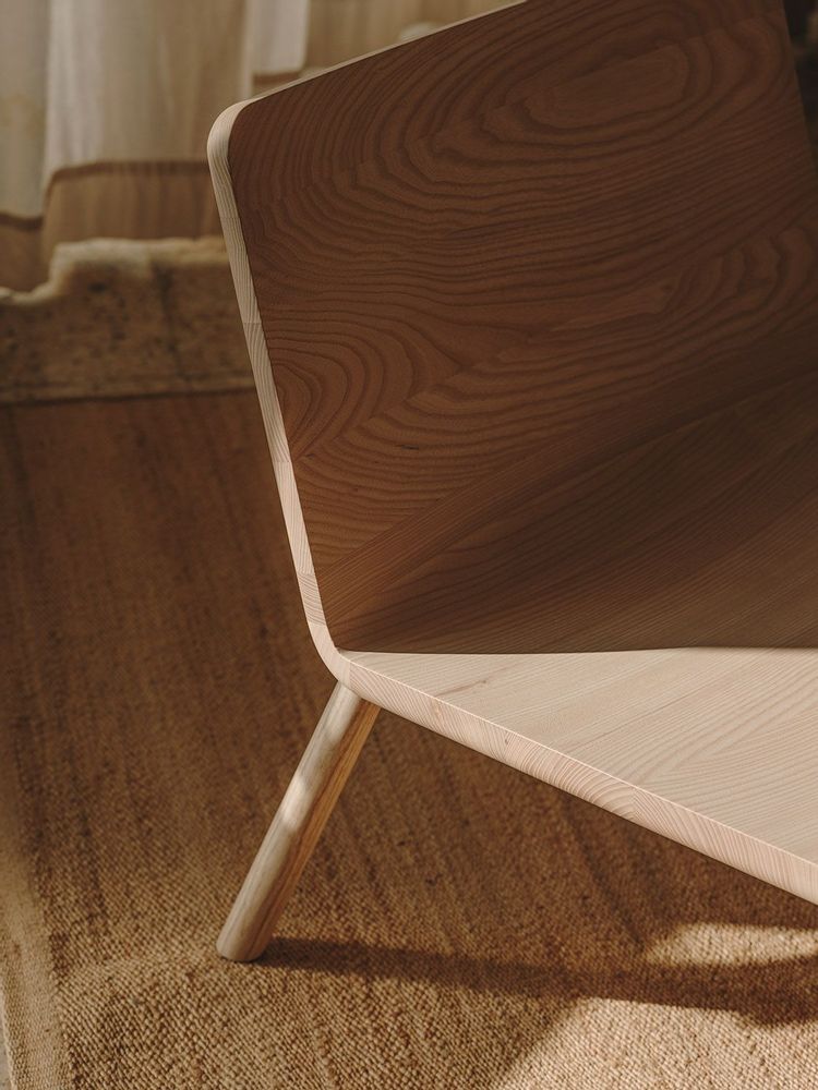 Assises pour bureau - Chaise longue moderne minimaliste en alliage de chêne naturel - MOR