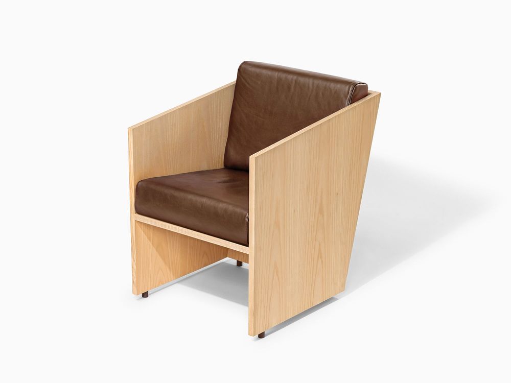 Office seating - Armchair in Ash Wood and Natural Leather - Álvaro Siza - MOR
