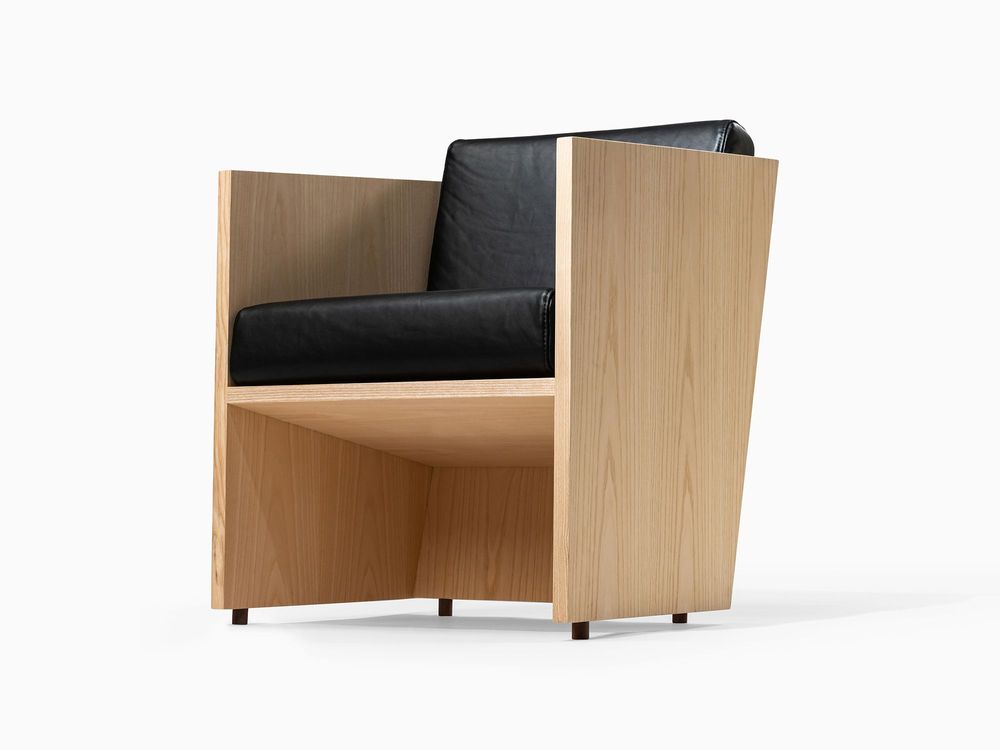 Assises pour bureau - Armchair in Oak Wood and Natural Leather - Álvaro Siza Vieira - MOR