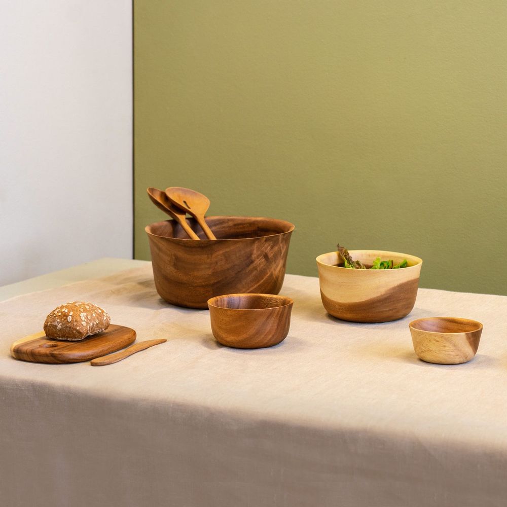 Bowls - Modern Japanese acacia bowls thin - KINTA