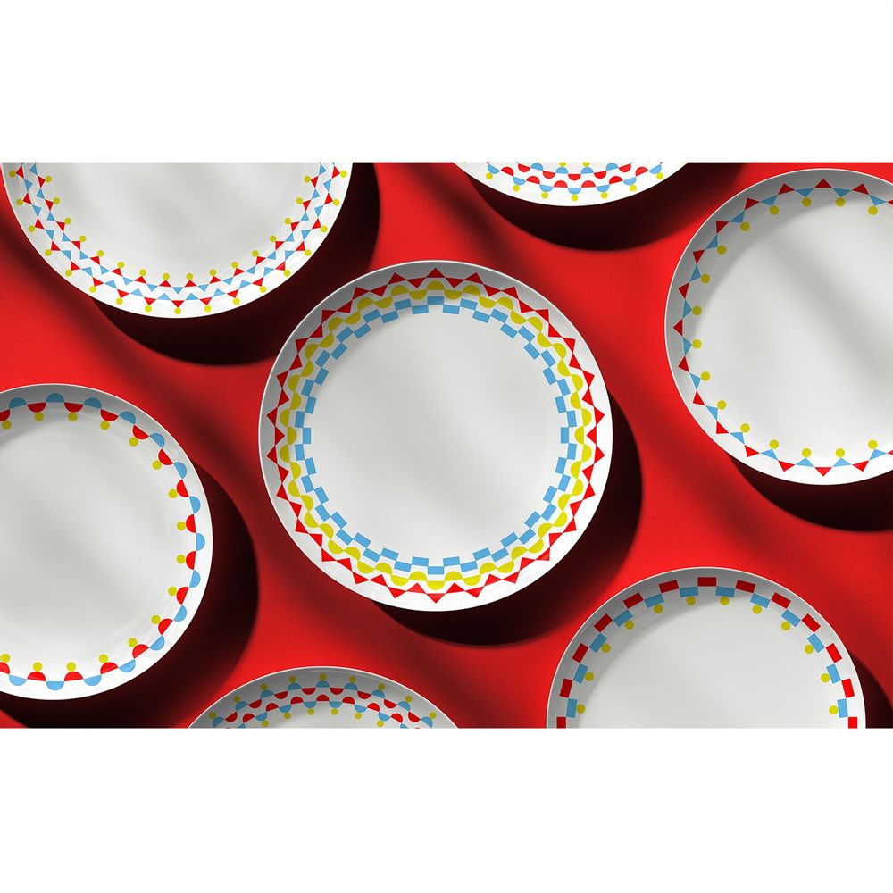 Design objects - Geometric Patterned Porcelain Plate - ISUWA