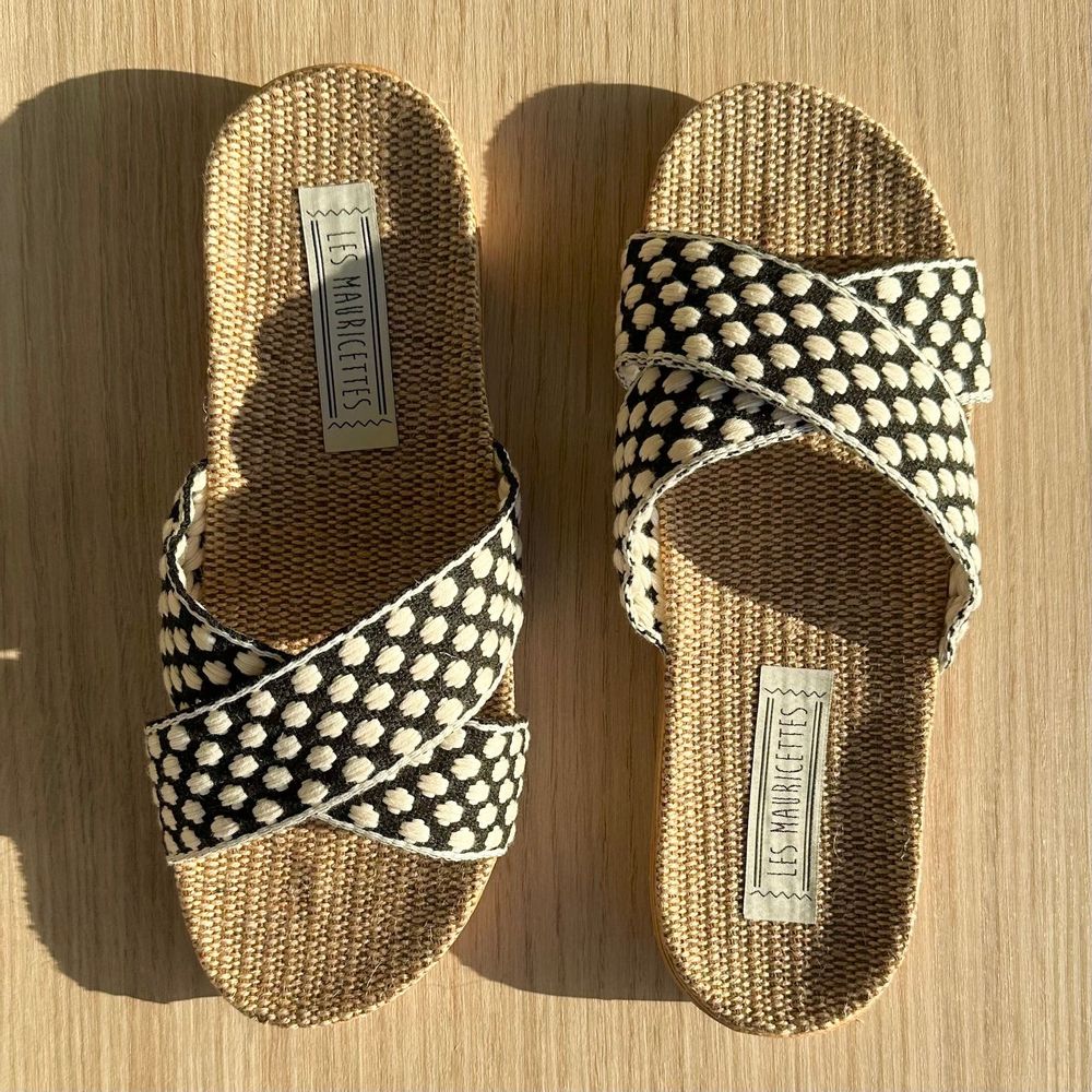 Homewear bien-être - Les Mauricettes de Firmine, à petits pois noirs et blancs - LES MAURICETTES