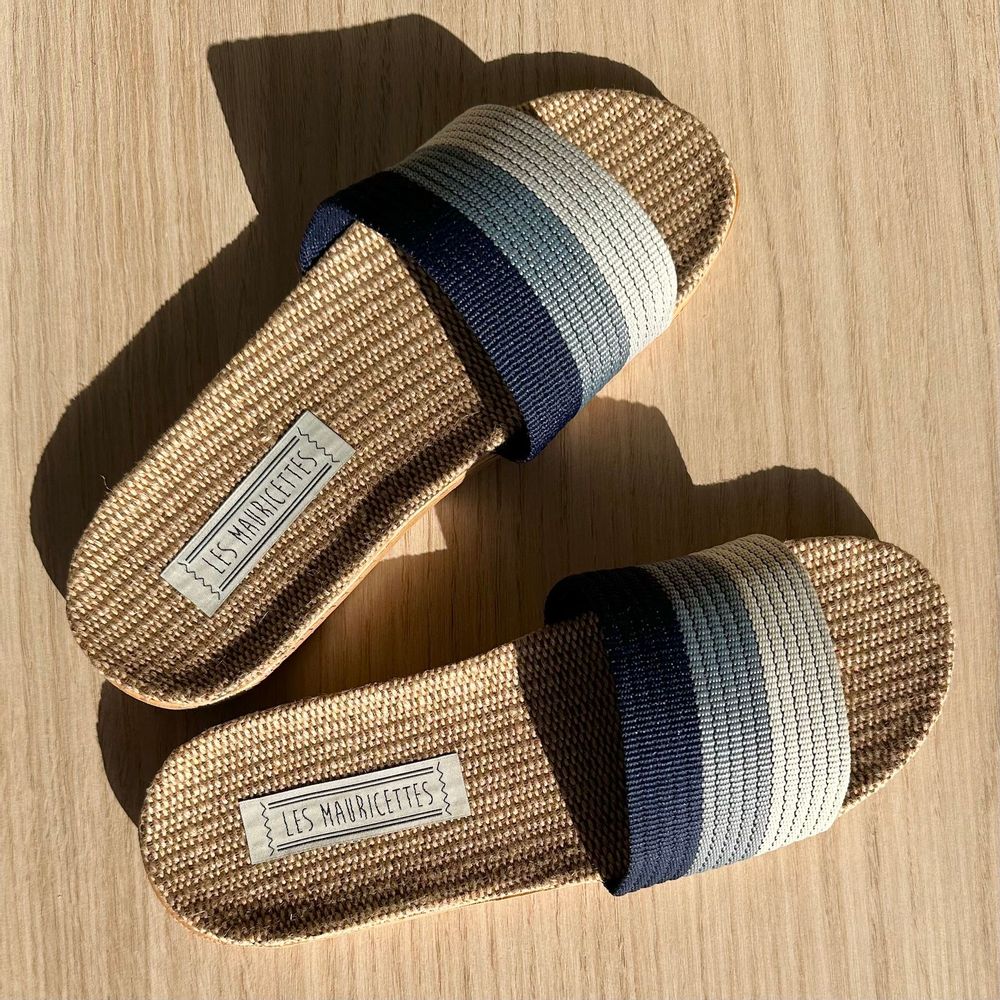 Shoes - LES MAURICETTES by Bénédicte, blue headband flip-flops - LES MAURICETTES