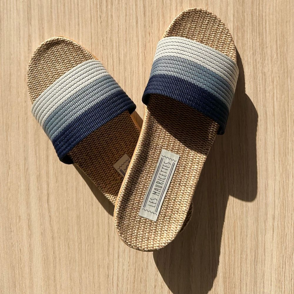 Shoes - LES MAURICETTES by Bénédicte, blue headband flip-flops - LES MAURICETTES