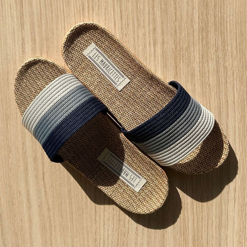 Shoes - LES MAURICETTES by Bénédicte, blue headband flip-flops - LES MAURICETTES