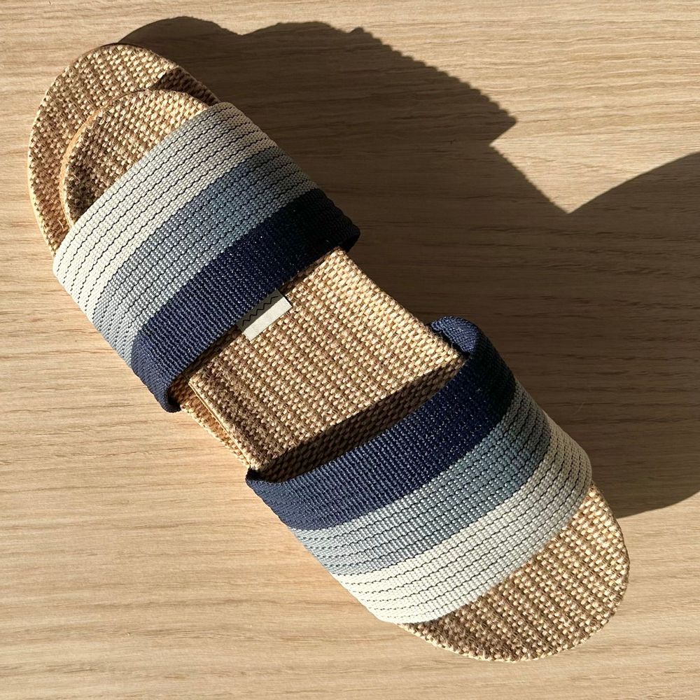 Shoes - LES MAURICETTES by Bénédicte, blue headband flip-flops - LES MAURICETTES
