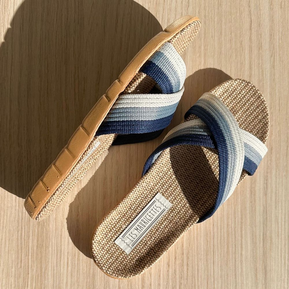 Homewear bien-être - LES MAURICETTES DE Steph, claquettes grises croisées - LES MAURICETTES